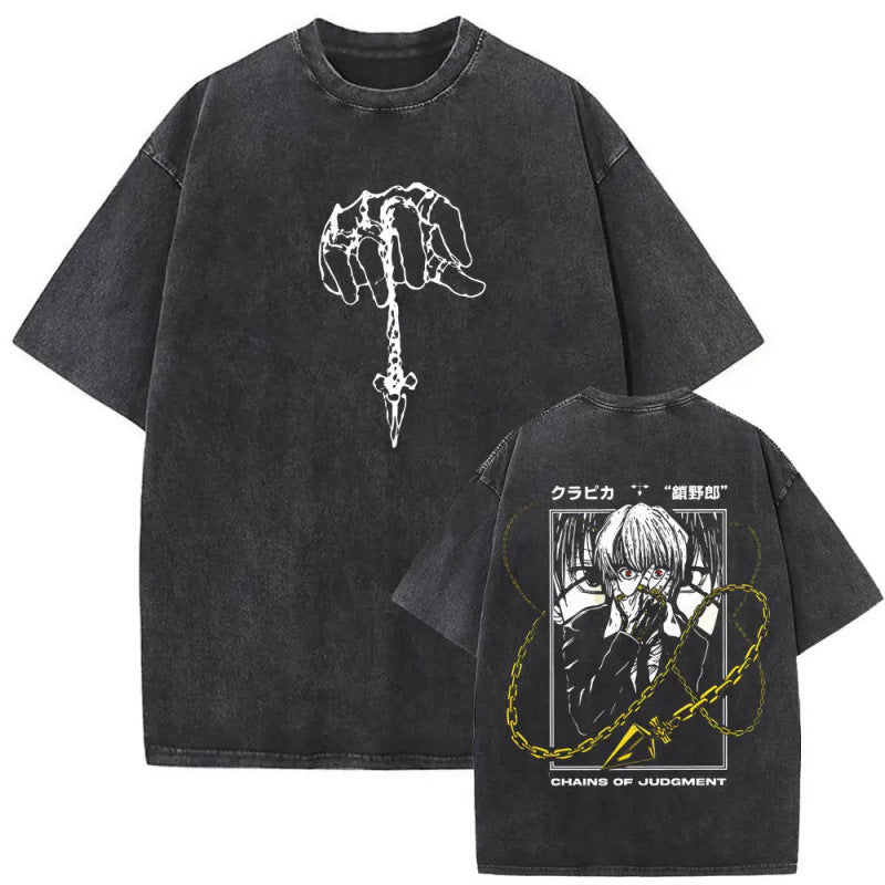 European Size Cotton Washed Vintage Anime Hunter X Hunter Hisoka
