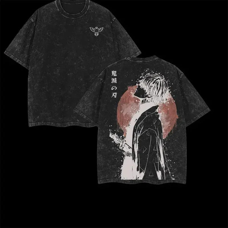 European Size Cotton A-Zenitsu Graphic Tshirt Anime Demon Slayer