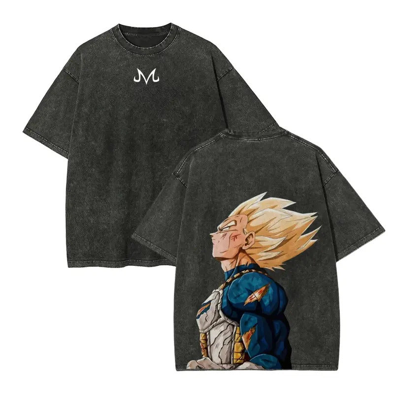 Dragon Ball Vegeta Anime Washed Graphic T-Sh