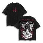 European Size Cotton Jujutsu Kaisen Acid Washed T-Shirt Vintage O