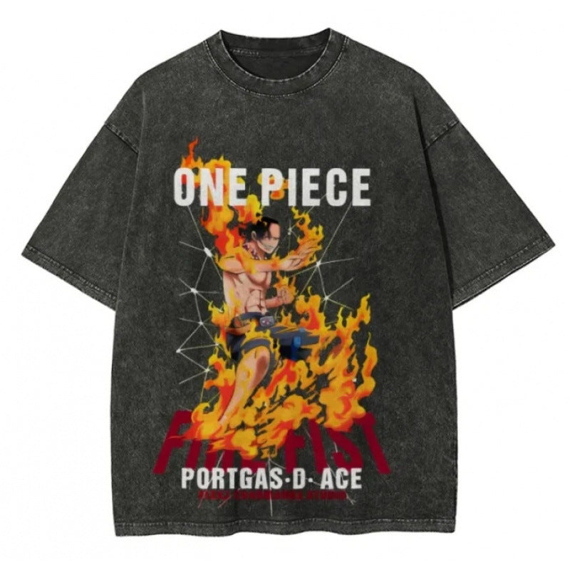 One Piece Vintage Black T-Shirt Men'S One-Pi