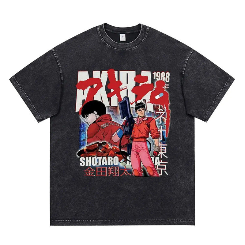 Anime Akira Vintage Washed T Shirt Movie Sci