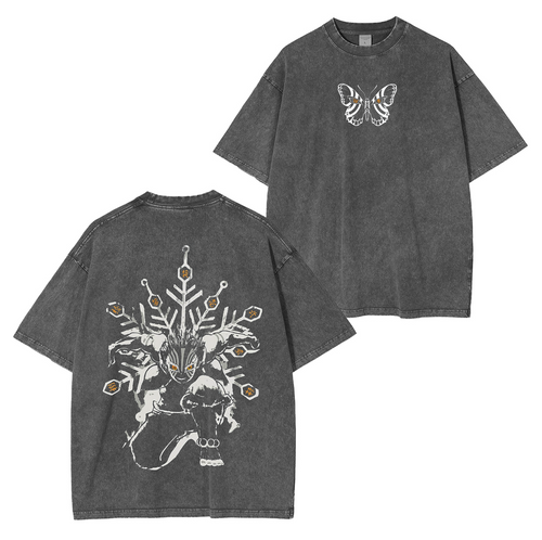 Camiseta Unisex Lavada de Kimetsu no Yaiba: Tercera Luna Superior