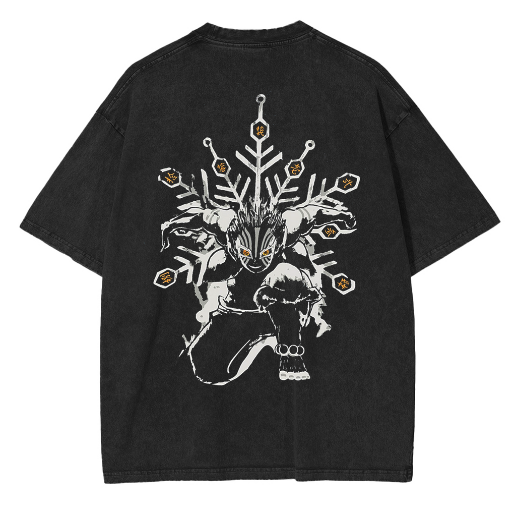 Upper Moon Three,Demon Slayer Anime Unisex Washed T-Shirt