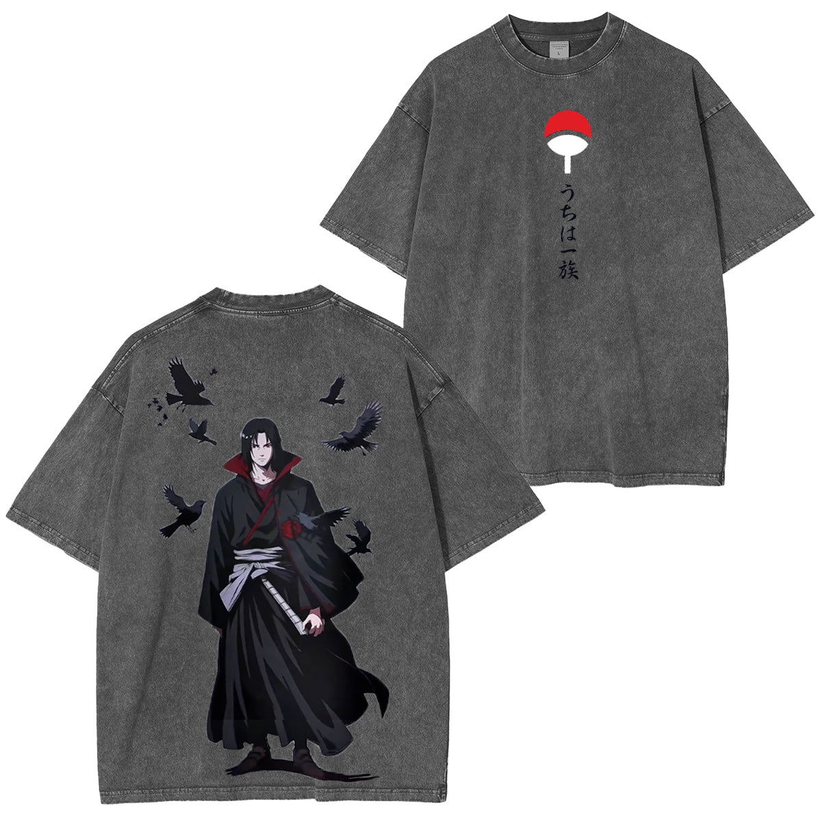 Camiseta unisex lavada Itachiuchiha