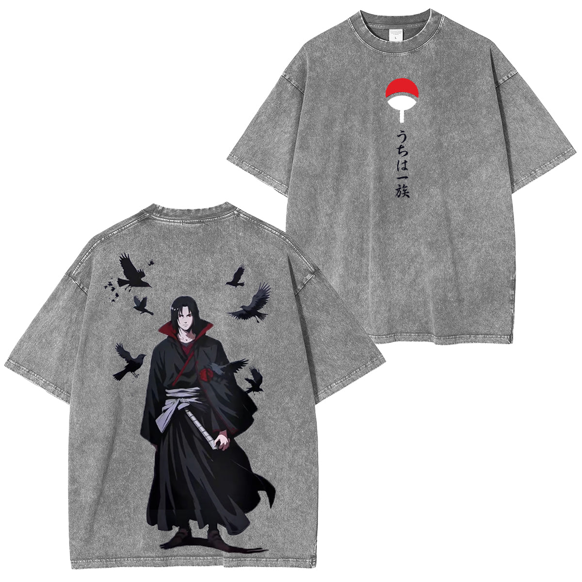 Camiseta unisex lavada Itachiuchiha
