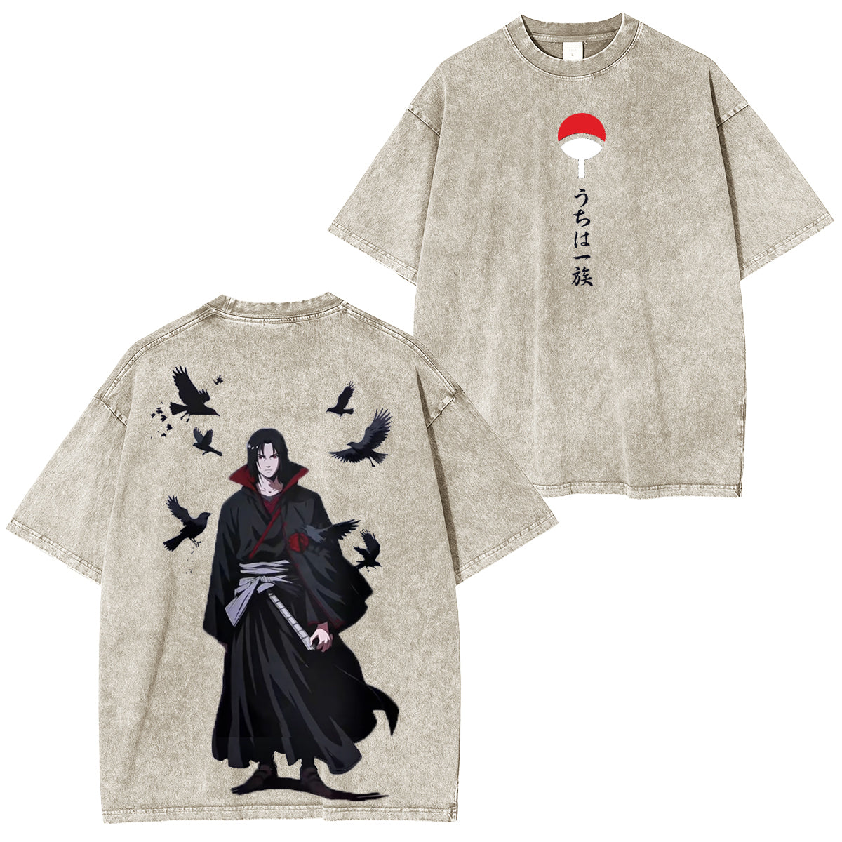 Camiseta unisex lavada Itachiuchiha