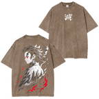 Camiseta unisex lavada de Demon Slayer Anime