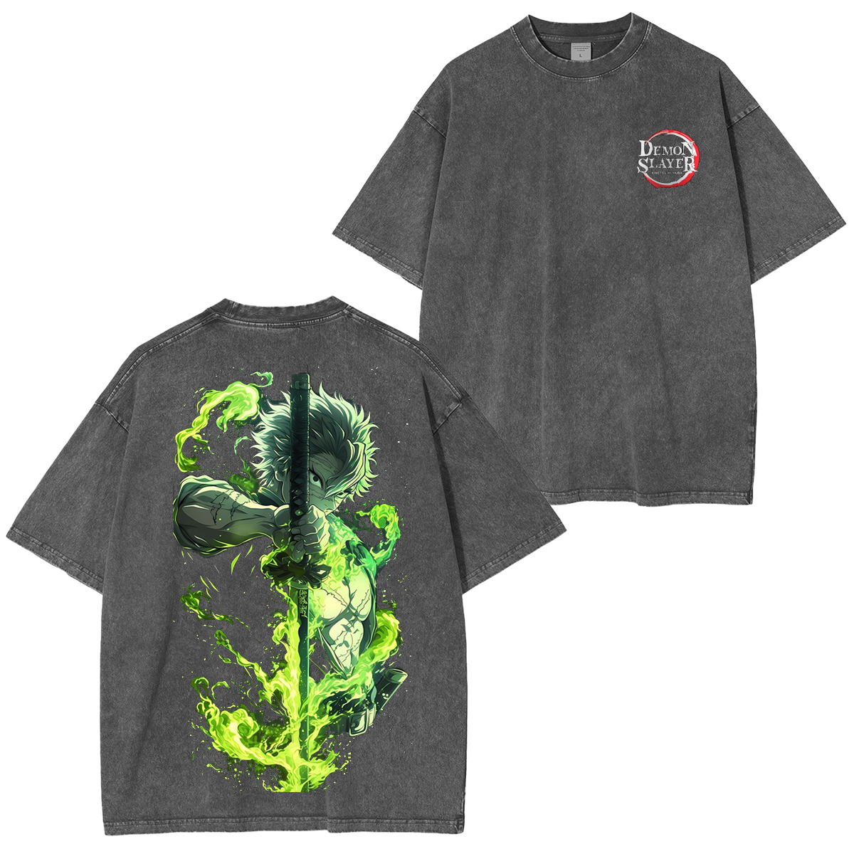 Wind Hashira,Demons Slayer Anime Unisex Washed T-Shirt