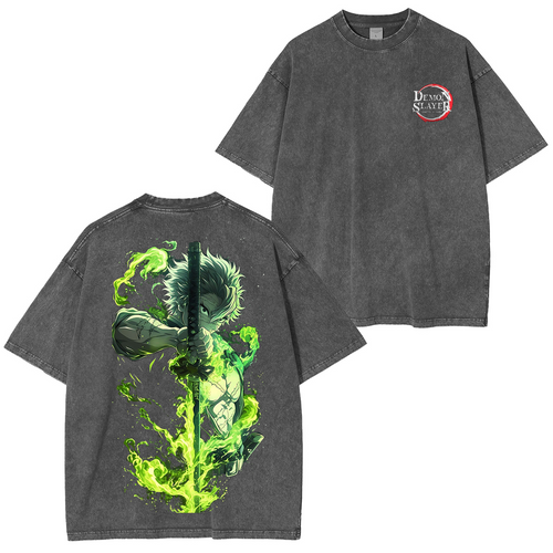 Wind Hashira,Demons Slayer Anime Unisex Washed T-Shirt
