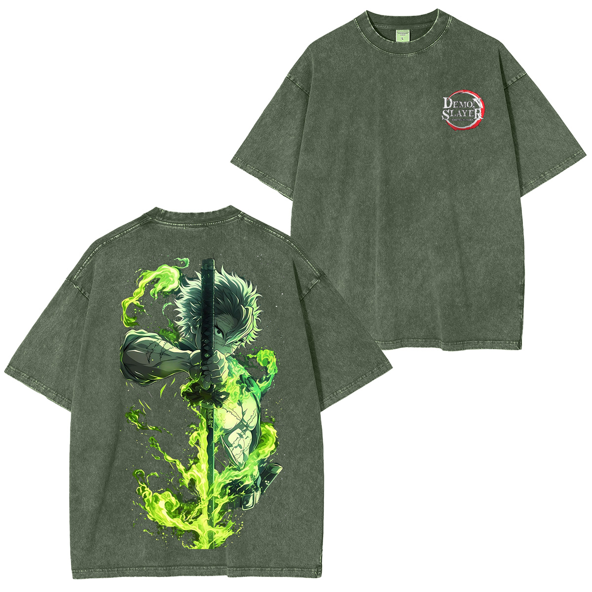 Wind Hashira,Demons Slayer Anime Unisex Washed T-Shirt