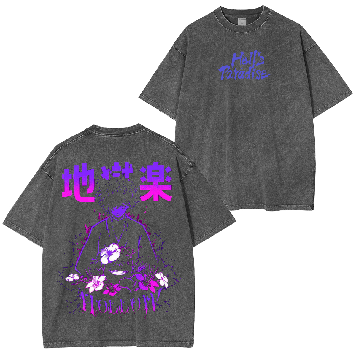 Gabimaru , Hell's Paradise Retro Edición Limitada Morada Vintage Anime Unisex Camiseta Lavada