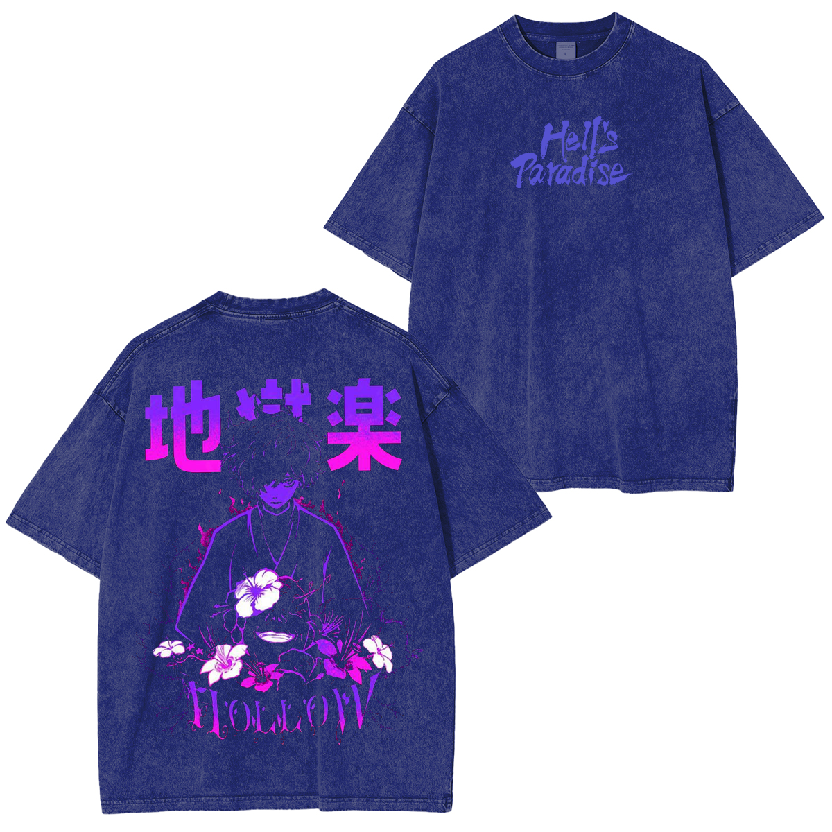 Gabimaru , Hell's Paradise Retro Edición Limitada Morada Vintage Anime Unisex Camiseta Lavada