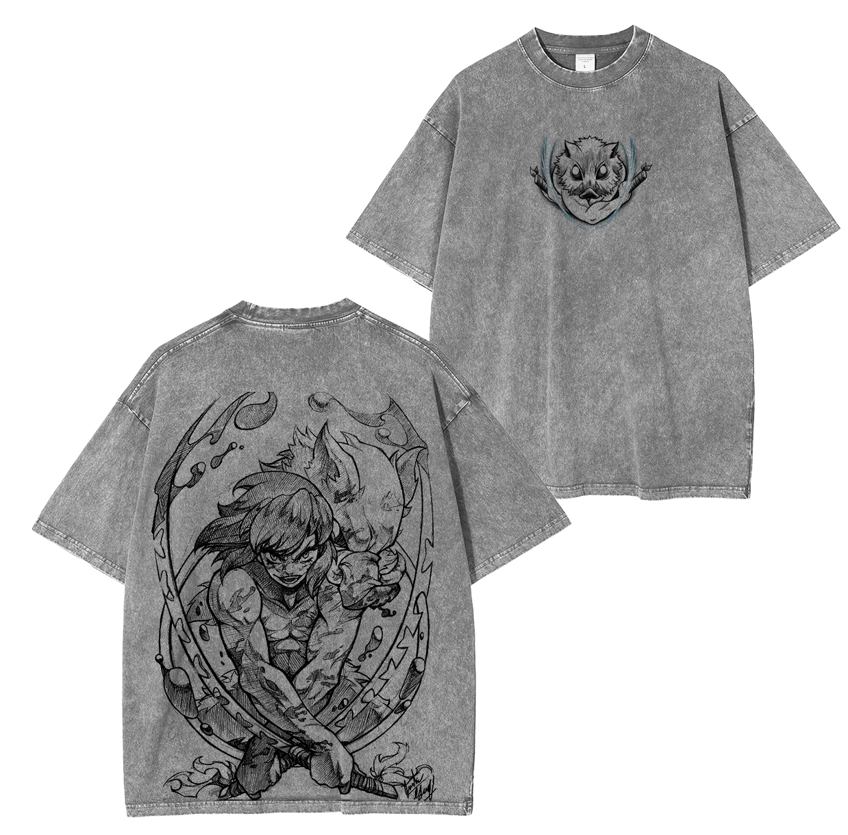 Hashibira Inosuke,Demon Slayer Anime Unisex Washed T-Shirt