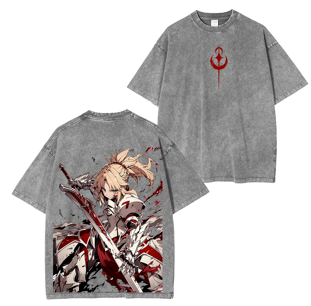 Saber, camiseta lavada unisex de anime de Fate