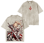 Saber, camiseta lavada unisex de anime de Fate