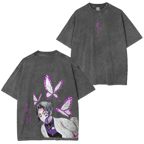 Camiseta unisex lavada Kocho Shinobu "Insect Hashira"