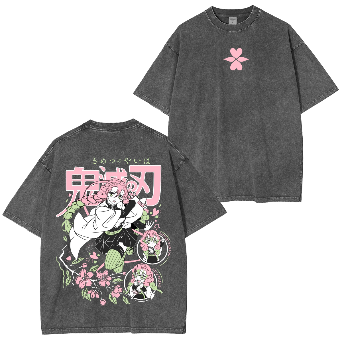 Mitsuri Kanroji,Demon Slayer Anime Unsiex Washed T-Shirt