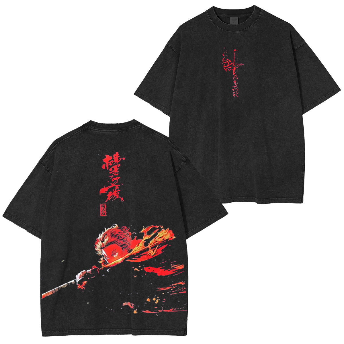 T-shirt délavé vintage « Carry The Flame Hashira Energy Everywhere »
