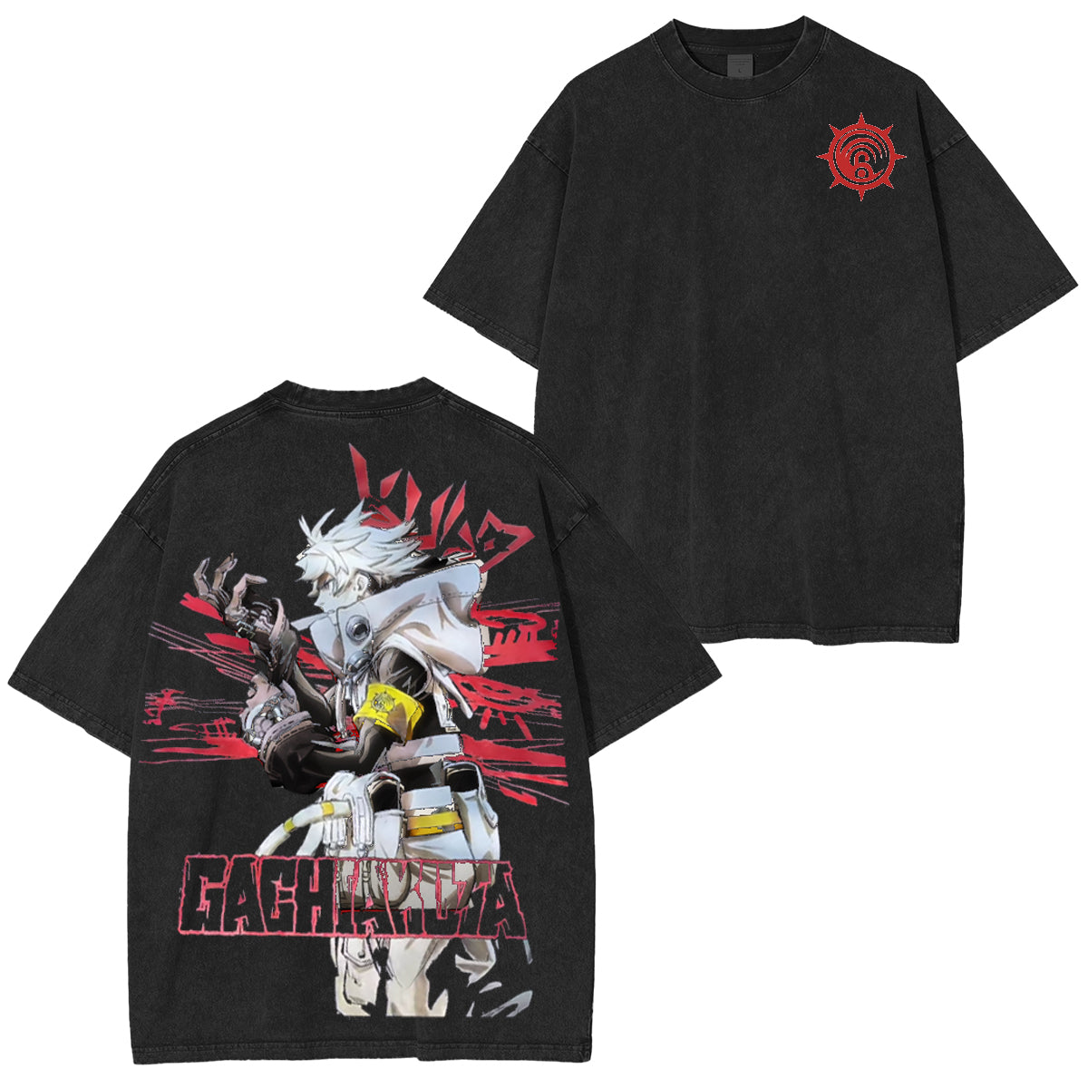 Découvrez le T-shirt délavé vintage Gachi Akuta Fashion