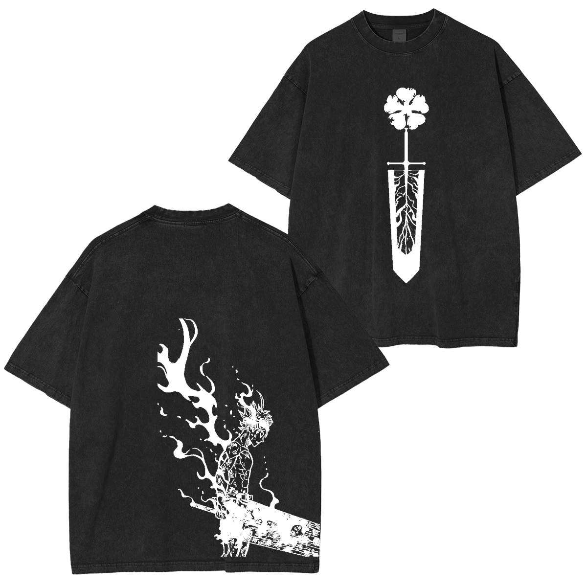 T-Shirt unisexe délavé Asta, Black Clover Anime