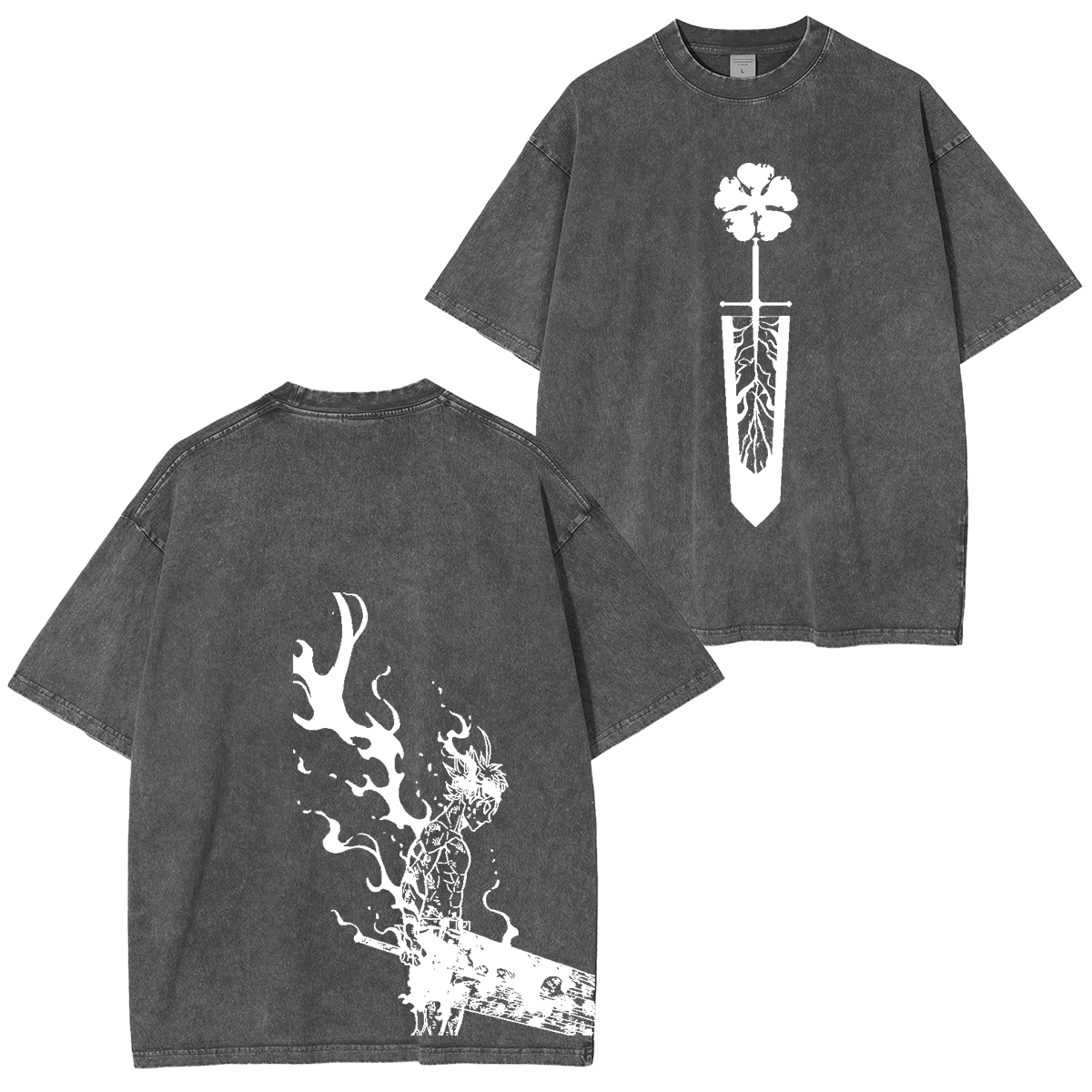 Camiseta lavada unisex de anime Asta, Black Clover