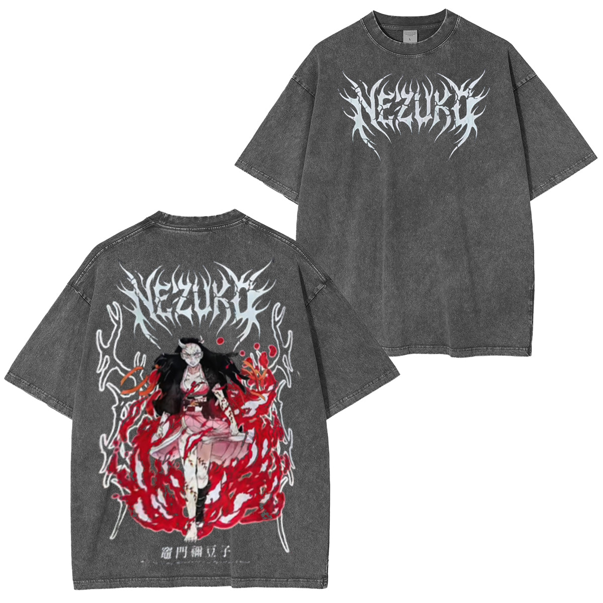 Nezuko – Camiseta unisex lavada vintage icónica de Demon Slayer
