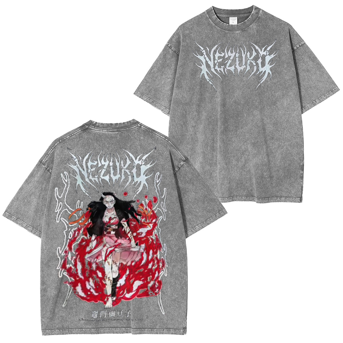 Nezuko – Camiseta unisex lavada vintage icónica de Demon Slayer