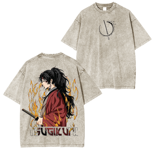Yoriichi Tsugikuni, camiseta unisex lavada de anime de Demon Slayer