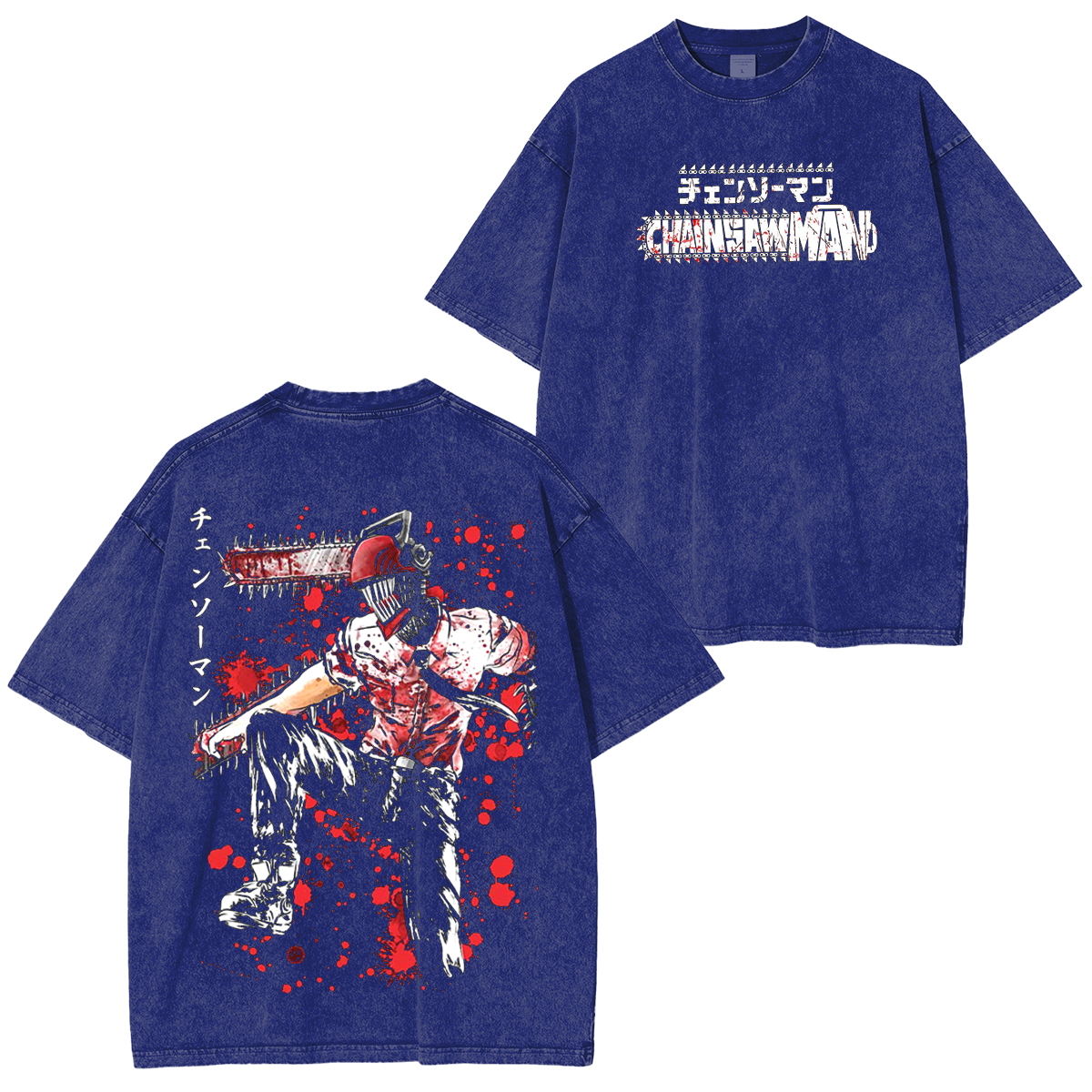 Camiseta lavada unisex de Chainsaw Man Anime