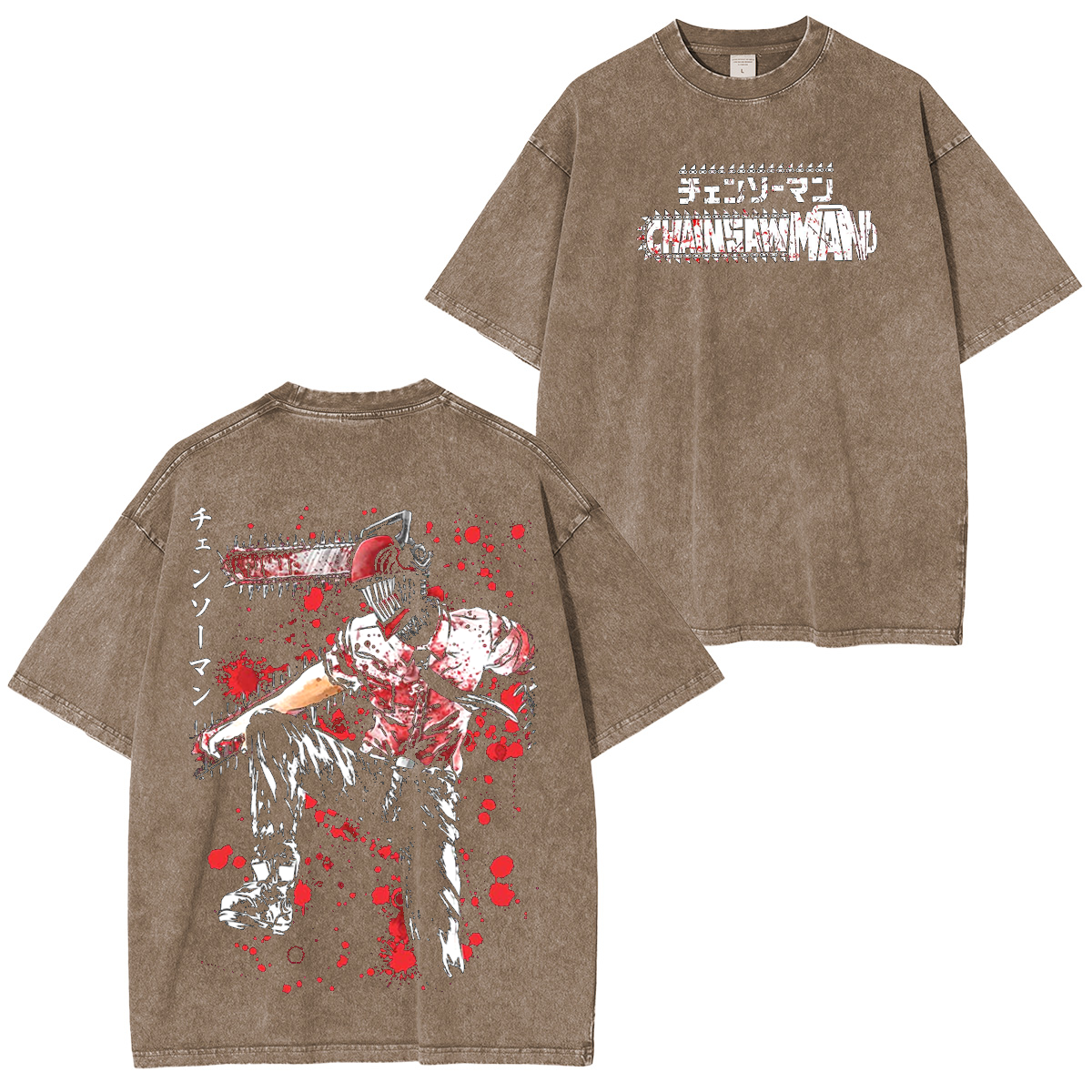 Camiseta lavada unisex de Chainsaw Man Anime