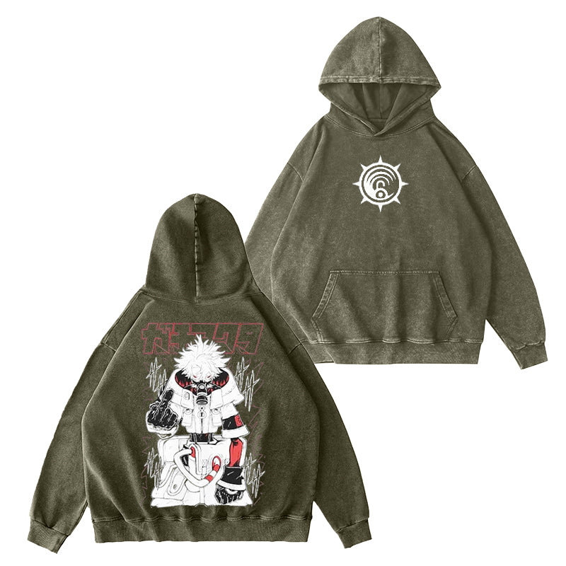 Sudadera con capucha lavada Gachiakuta Vintage