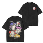 Camiseta unisex lavada del anime Demon Slayer