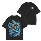 T-shirt délavé unisexe Tanjiro, Anime Demon Slayer