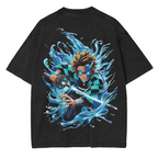 T-shirt délavé unisexe Tanjiro, Anime Demon Slayer