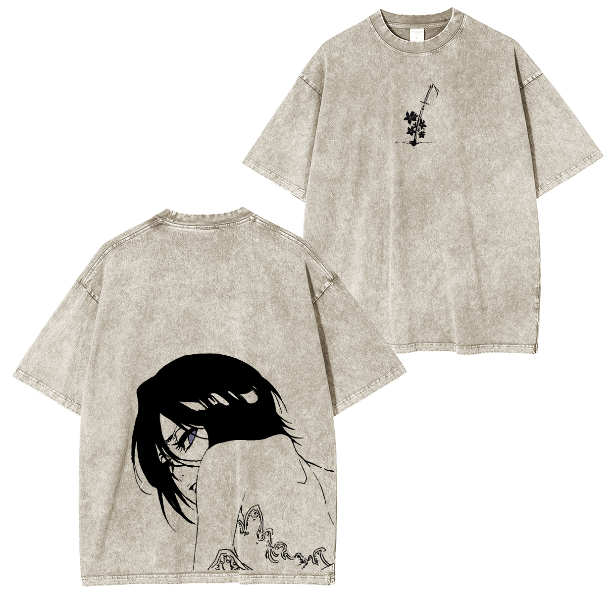 Bleach Rukia Anime Unisex Washed T-Shirt