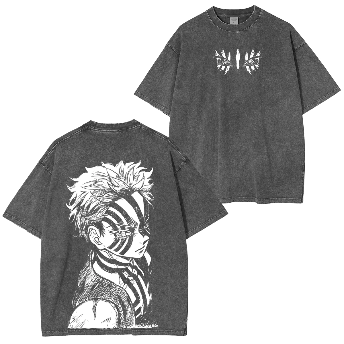 Akaza,Demon Slayer Anime Unisex Washed T-Shirt