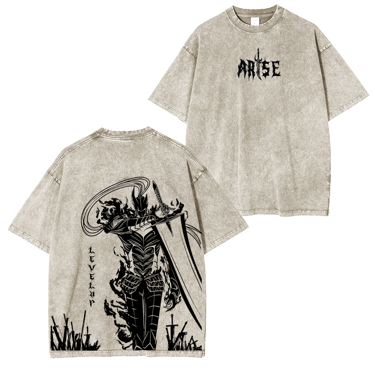 Solo Leveling Anime Unisex Washed T-Shirt
