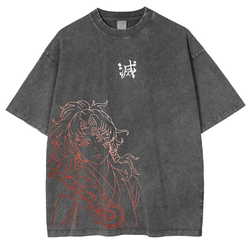 Camiseta unisex lavada del anime Demon Slayer