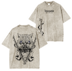 Inosuke, T-shirt unisexe délavé Anime Demon Slayer