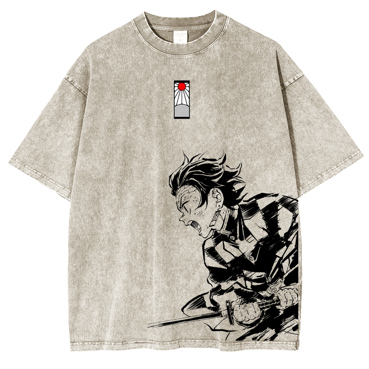T-shirt Unisexe Délavé Anime Demon Slayer