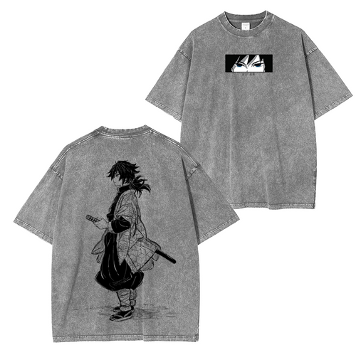 Giyu Tomioka,Demon Slayer Anime Unisex Washed T-Shirt
