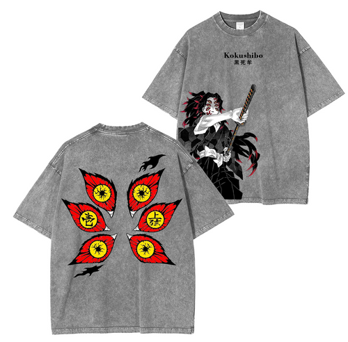 Kokushibo,Demon Slayer Anime Unisex Washed T-Shirt