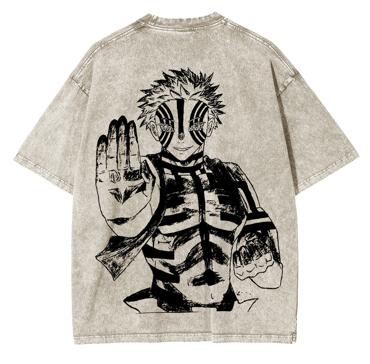 Akaza,Demon Slayer Anime Unisex Washed T-Shirt