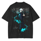 Camiseta Lavada Unisex Satoru Gojo Anime