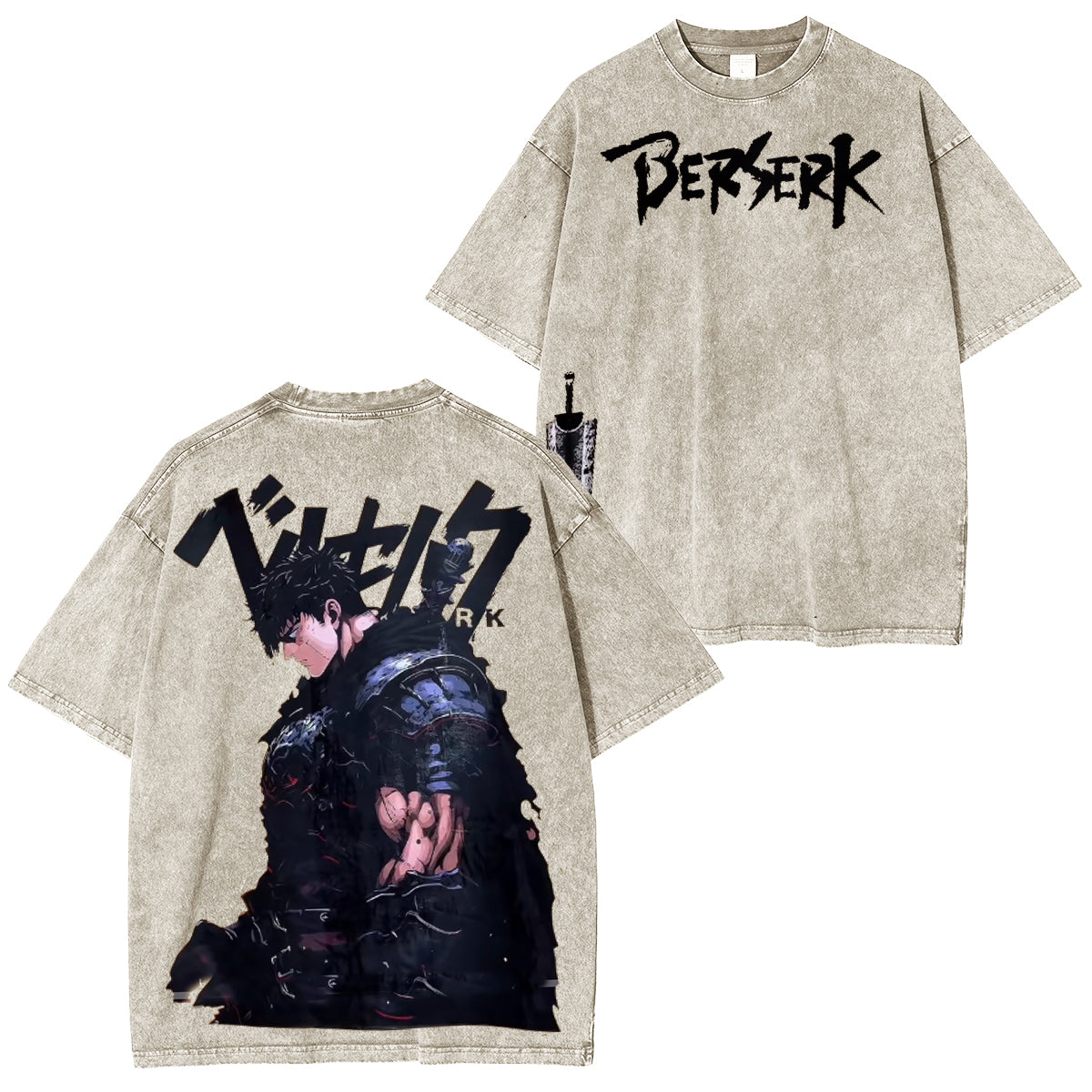Camiseta vintage de Griffith, ángel caído y Guts, furia berserker