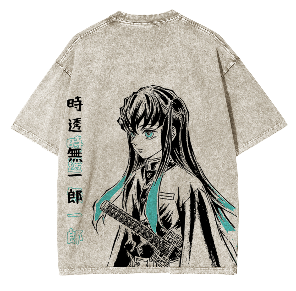 T-shirt unisexe délavé Tokito Muichiro, Anime Demon Slayer