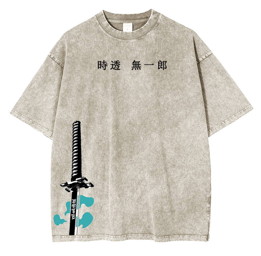 T-shirt unisexe délavé Tokito Muichiro, Anime Demon Slayer