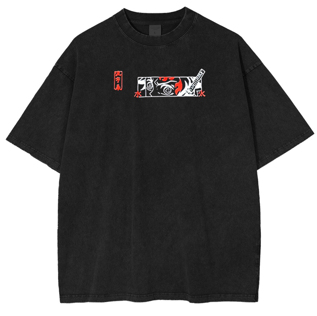 T-shirt unisexe délavé Tanjiro Kamado, Demon Slayer Anime