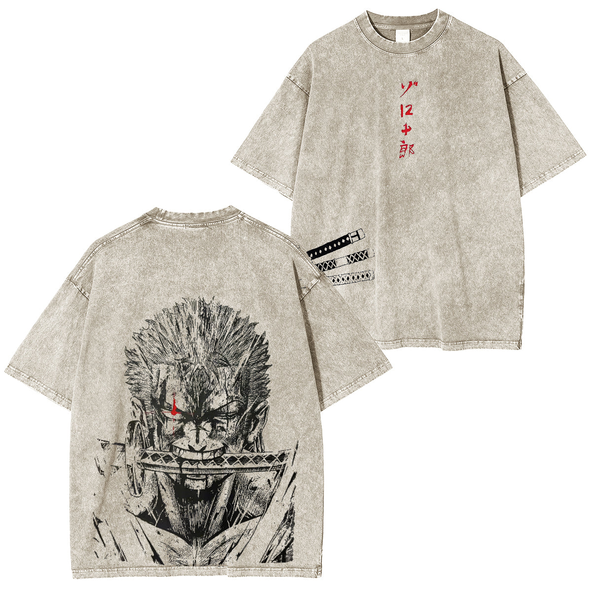 Camiseta Vintage de Zoro de One Piece